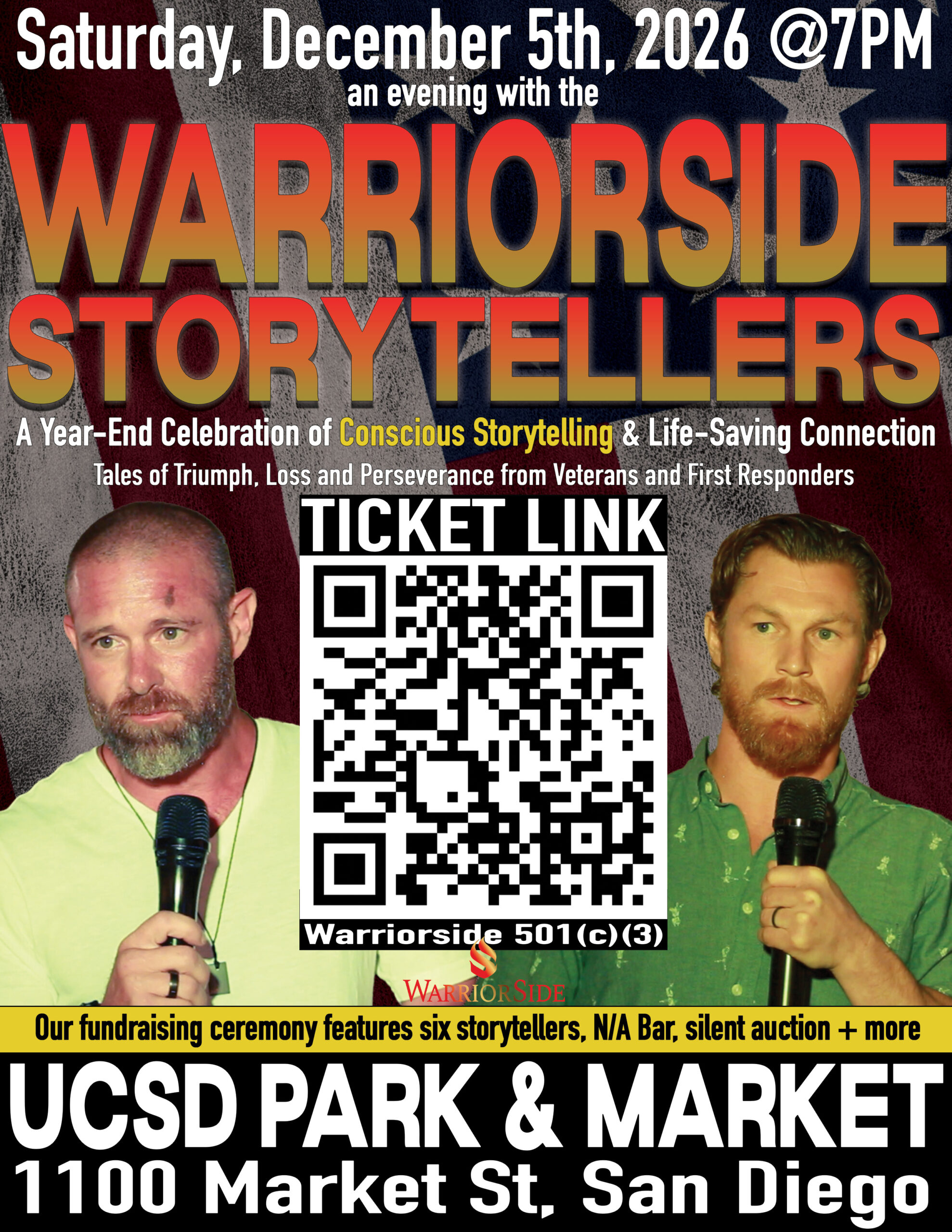 Warriorside Storytelling Ceremony & Fundraiser Flyer
